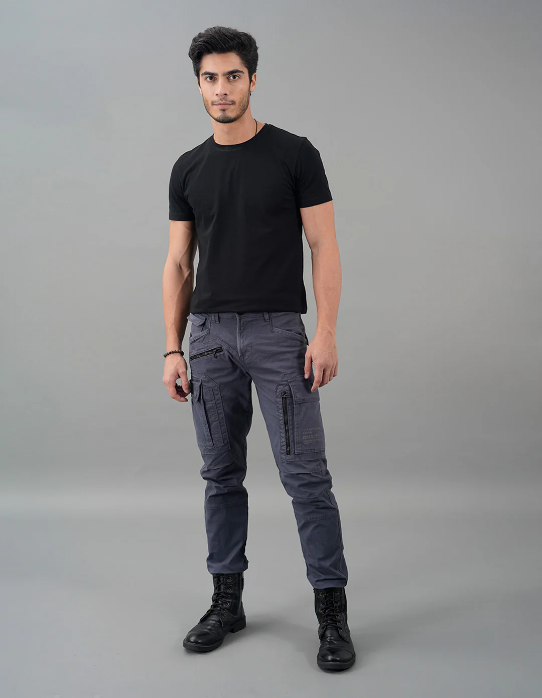 Slate Grey Regular Fit Cargo Pant - Image 2