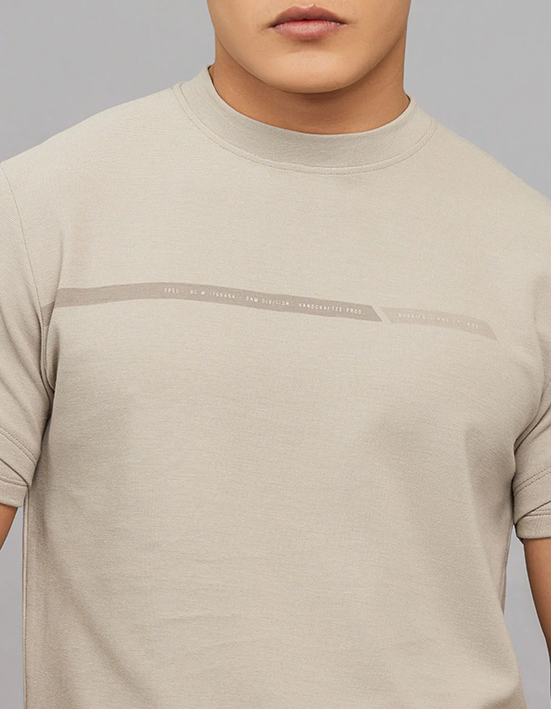 Stone Half Sleeves Round Neck Tee - Image 7