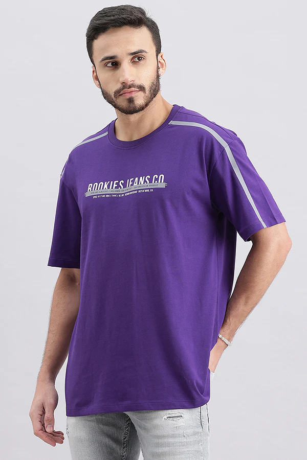 Violet Indigo Half Sleeve Oversized Tee - Image 5