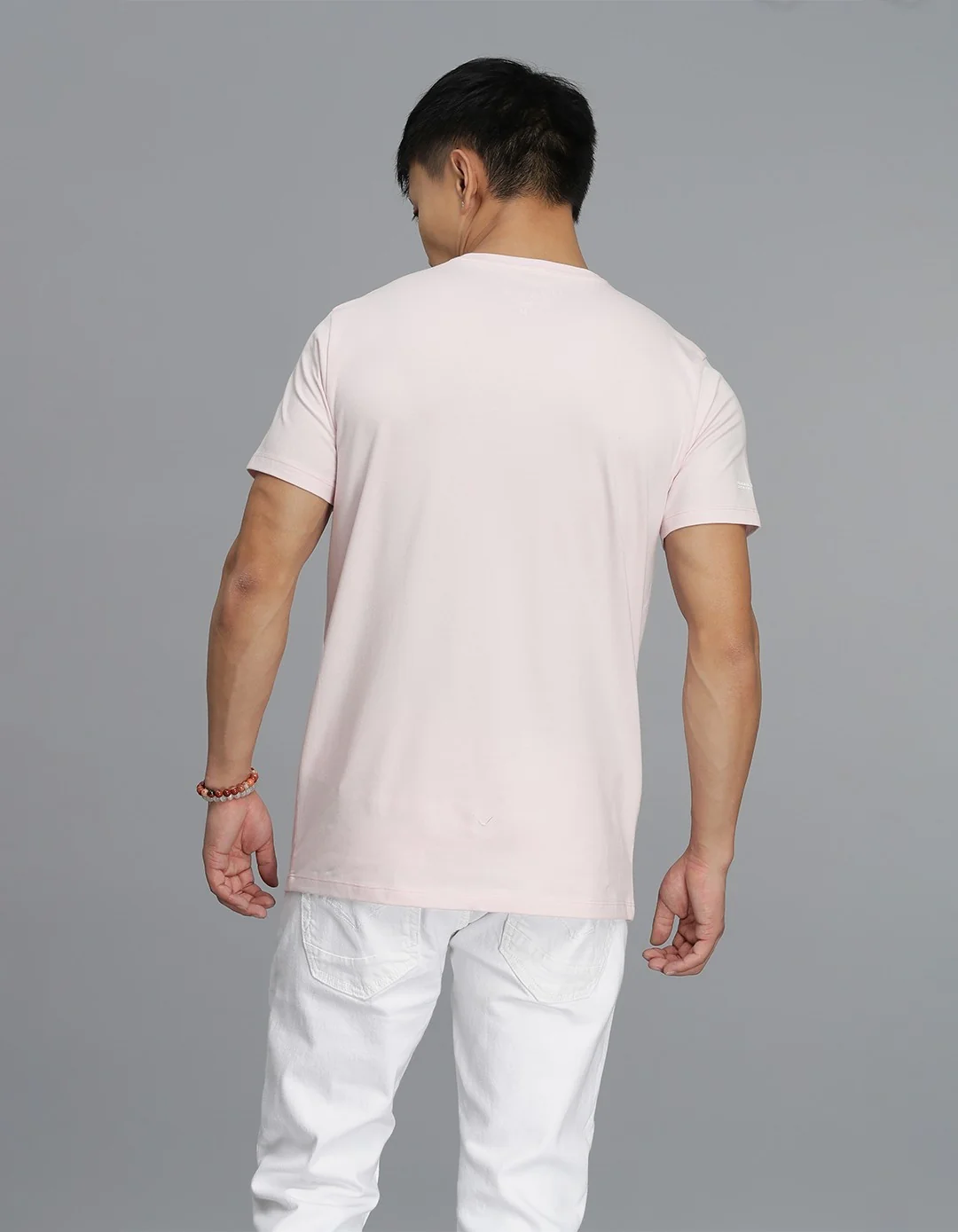 Water Pink Half Sleeves Round Neck Tee - Image 5