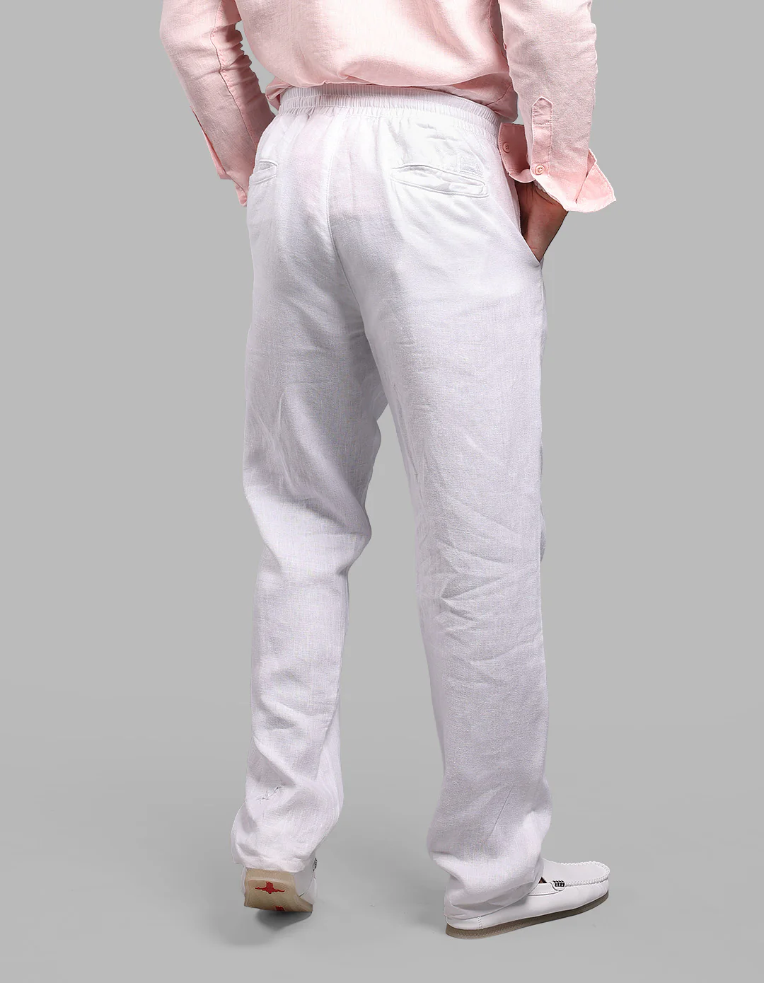 White 100% Linen Pant - Image 5