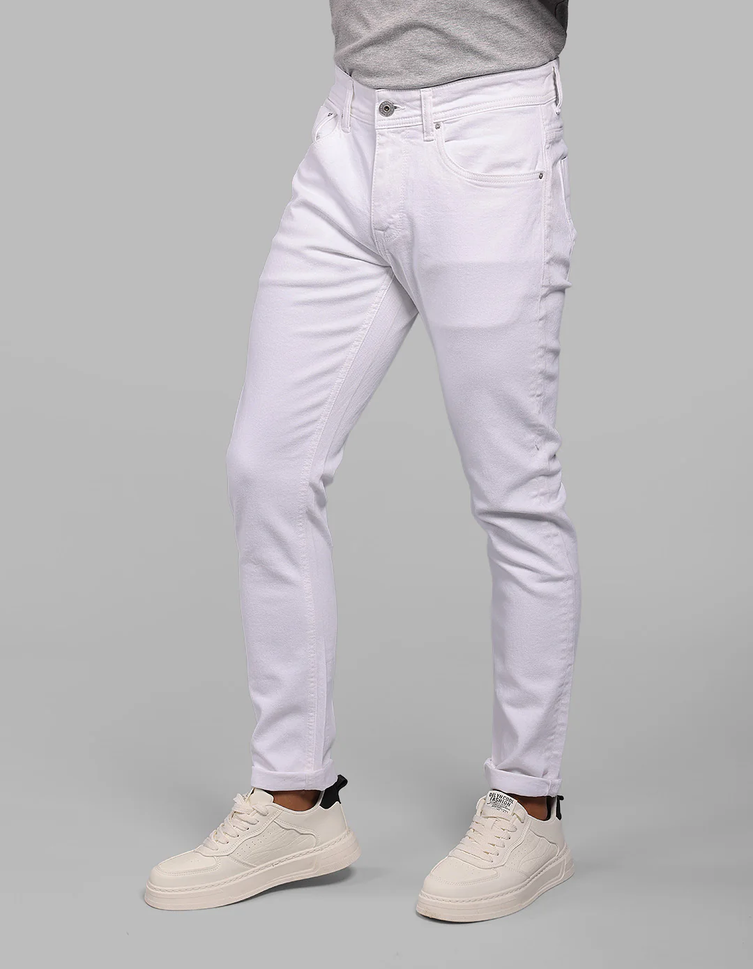 White Low-Rise Ankle Length Stretch Jeans - Image 3