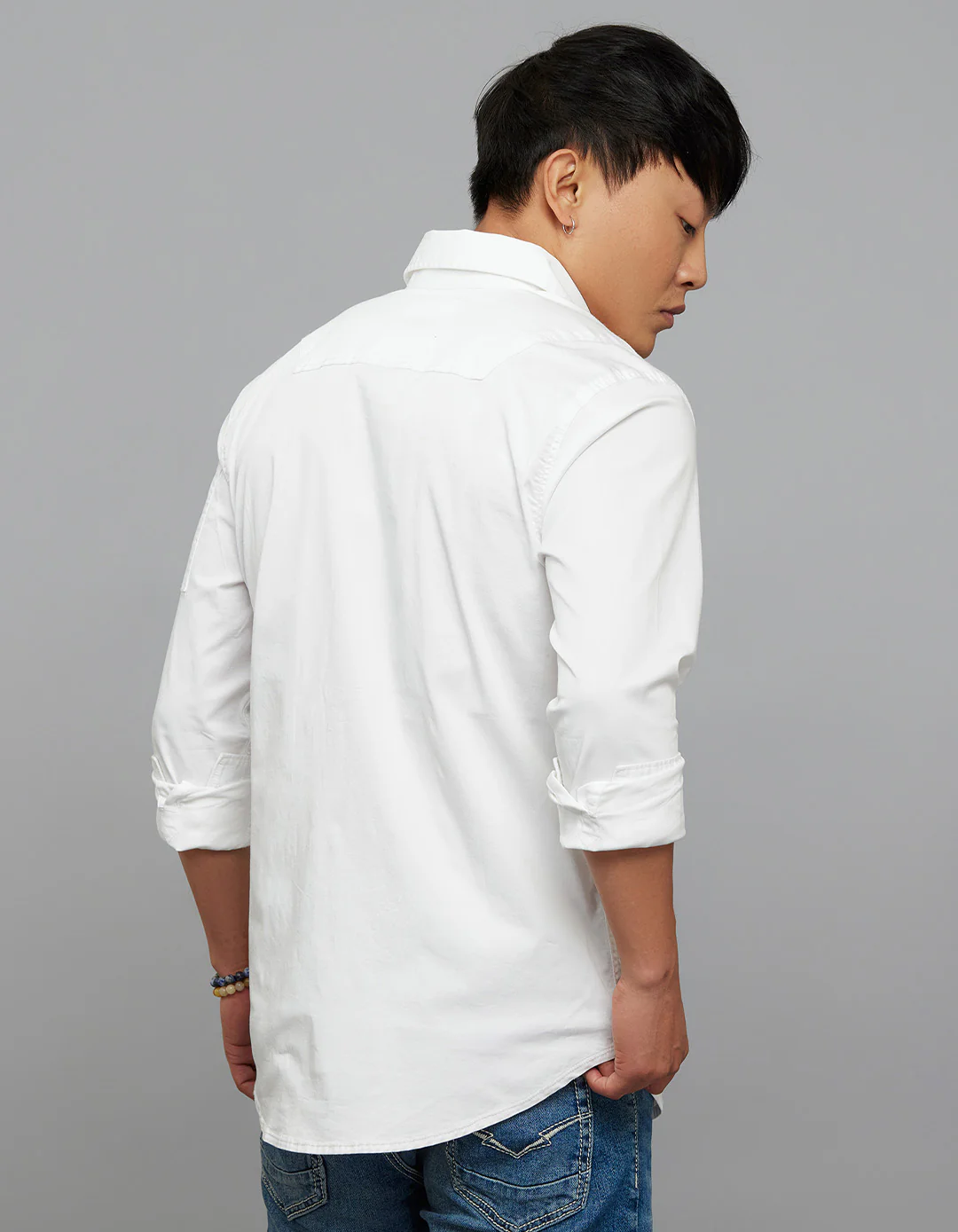 White Full Sleeves Cargo Shirt - Image 5