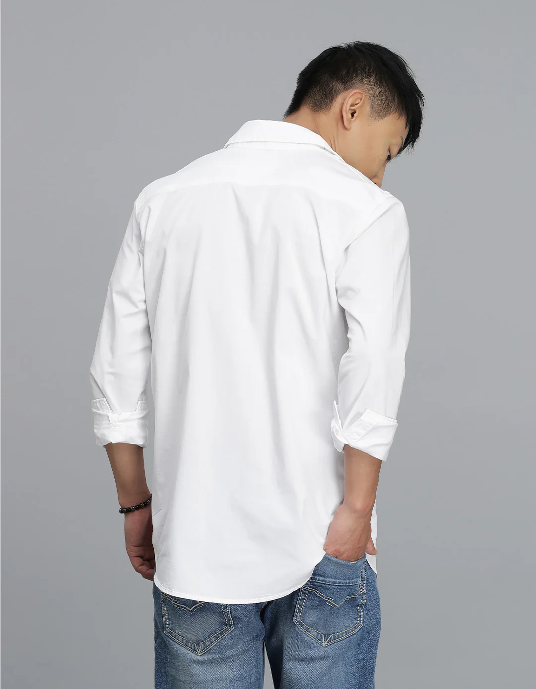 White Full Sleeves Cargo Shirt - Image 4