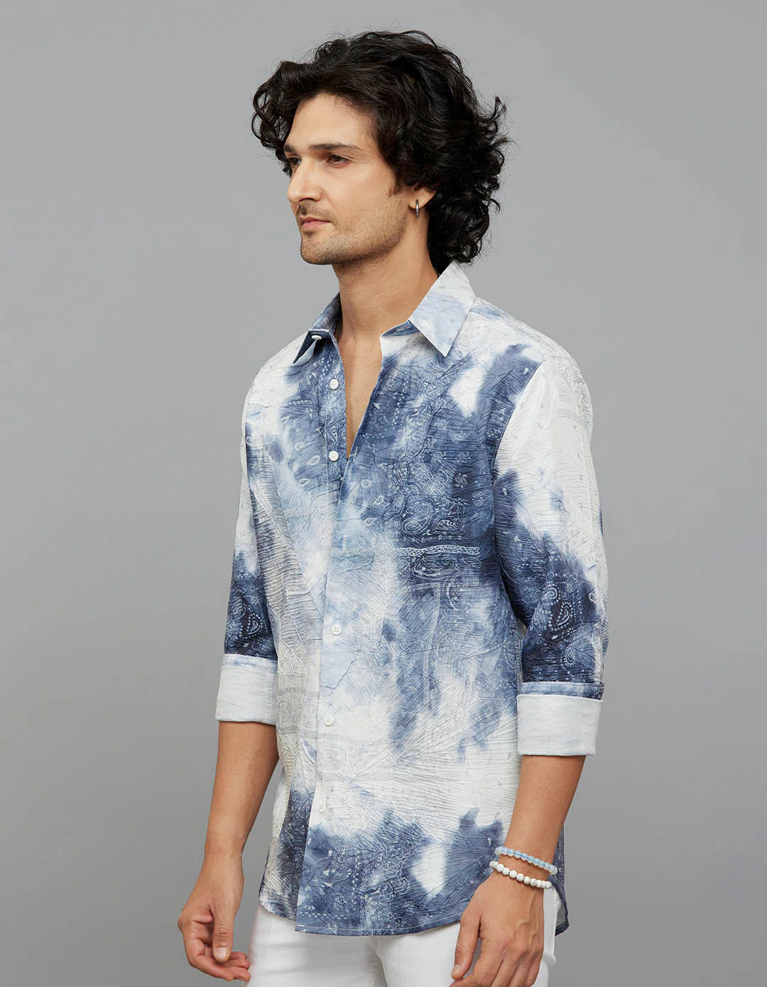 White Full Sleeves Printed Shirt - Image 4
