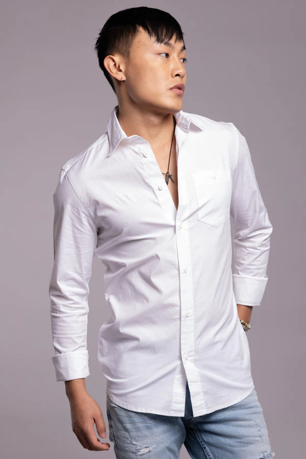 White Full Sleeves Solid Shirt - Image 6