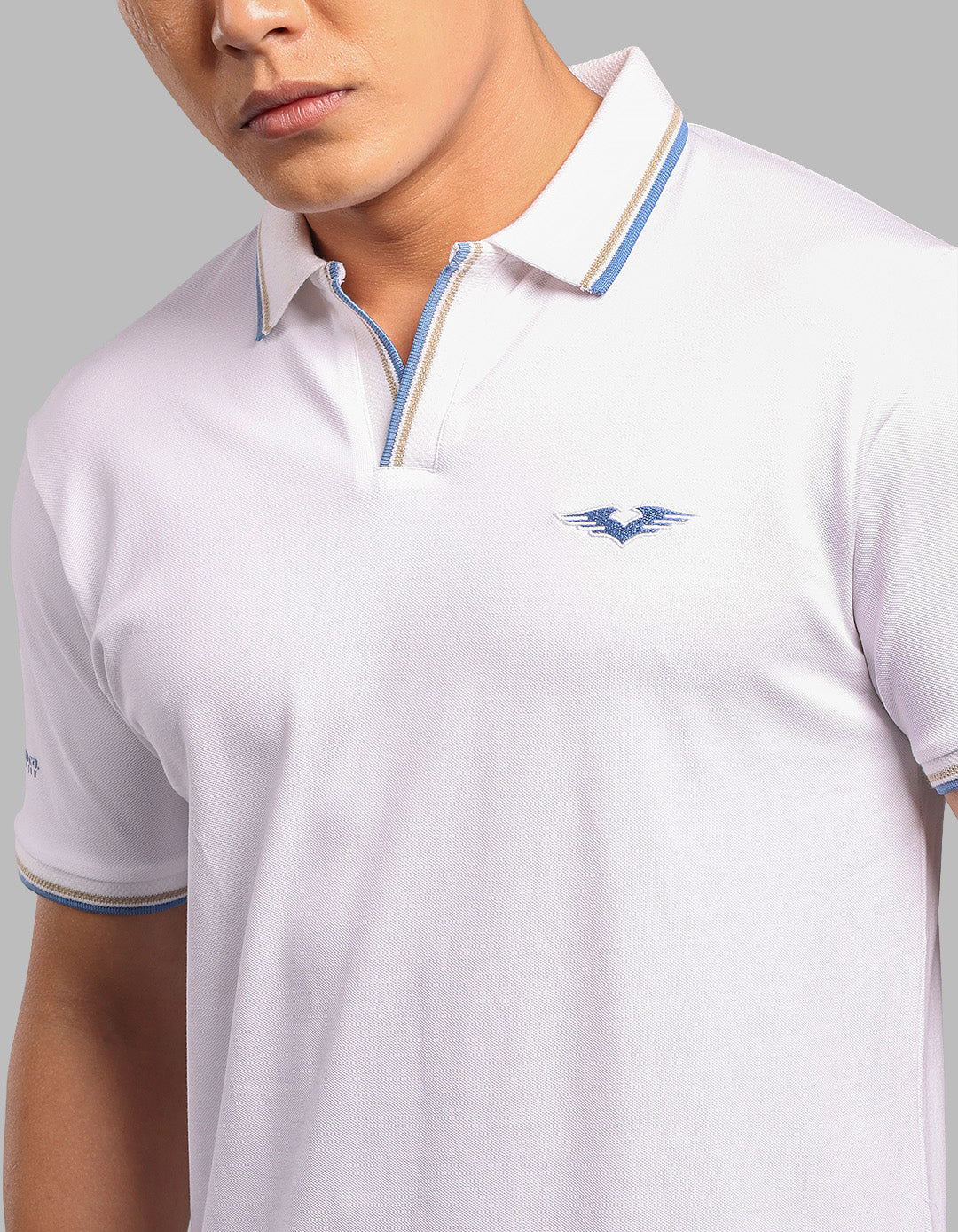 White Half Sleeve Pique Polo Tee - Image 4