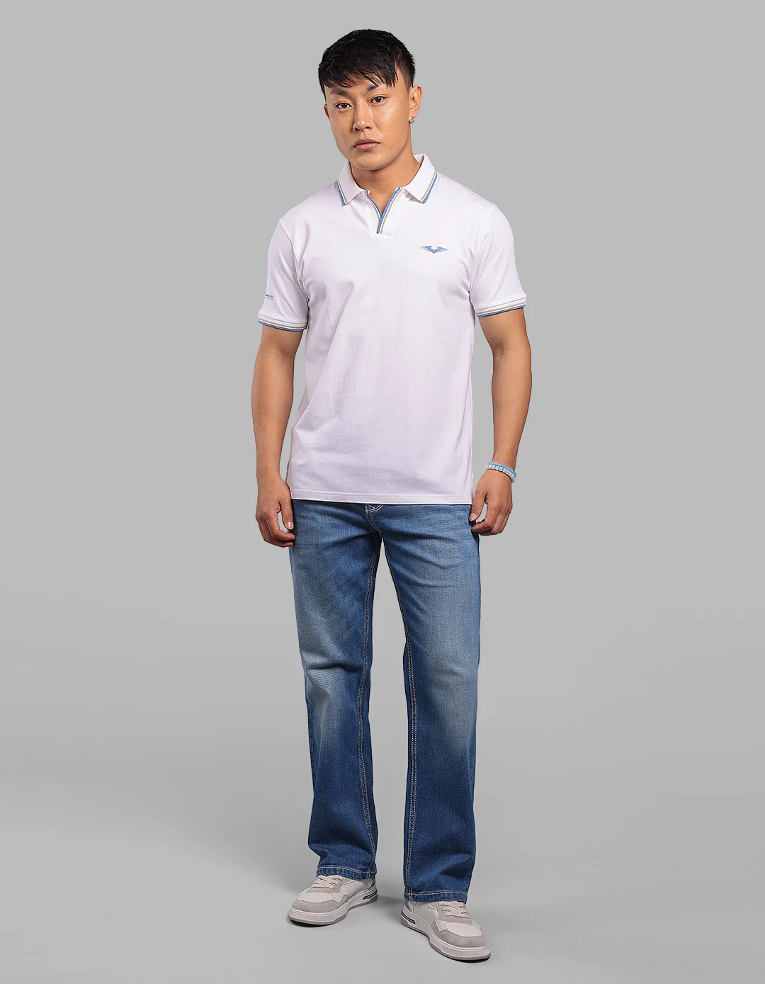 White Half Sleeve Pique Polo Tee - Image 5