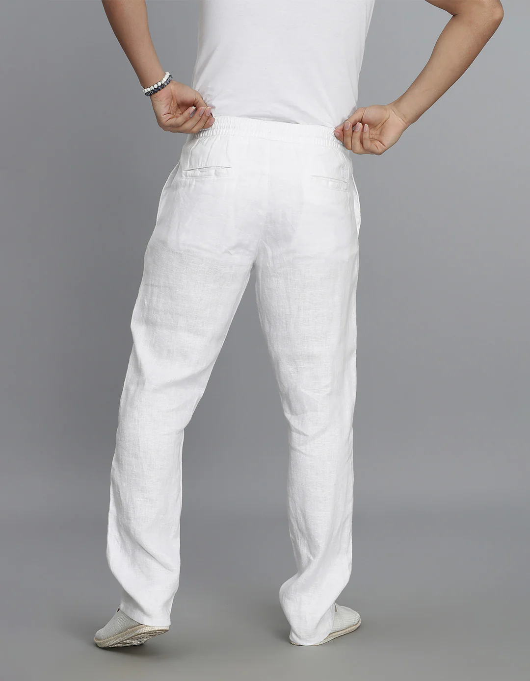 White 100% Linen Pant - Image 5