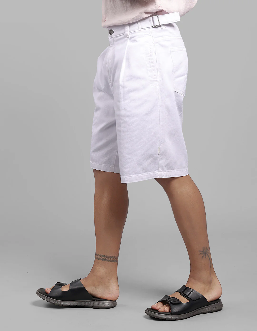 White Loose Fit Cotton Short - Image 3