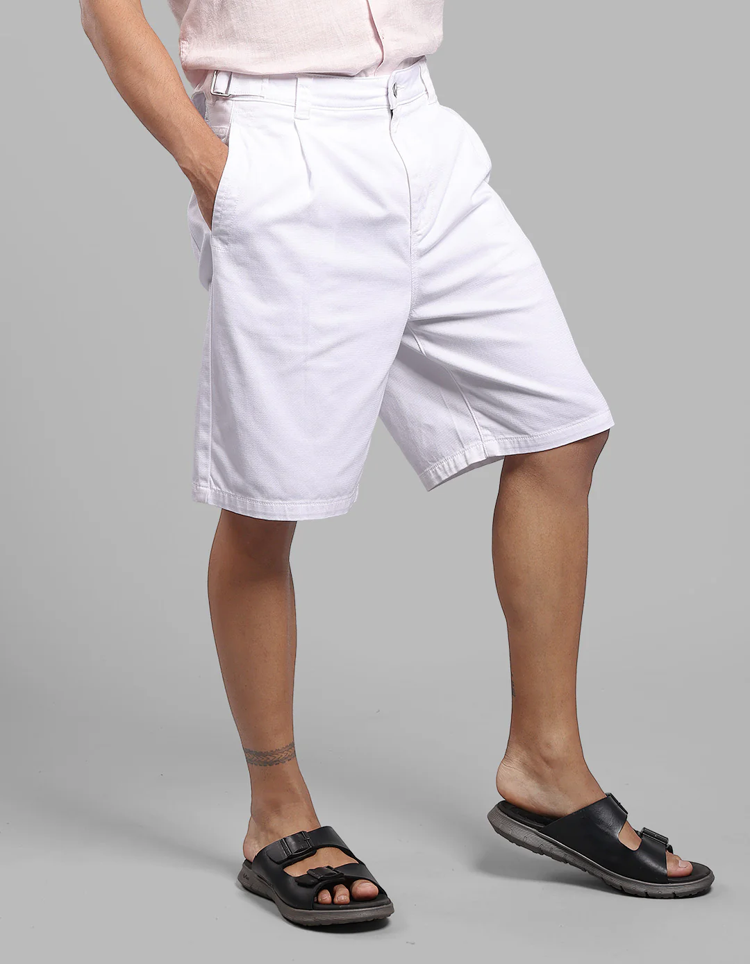 White Loose Fit Cotton Short - Image 4