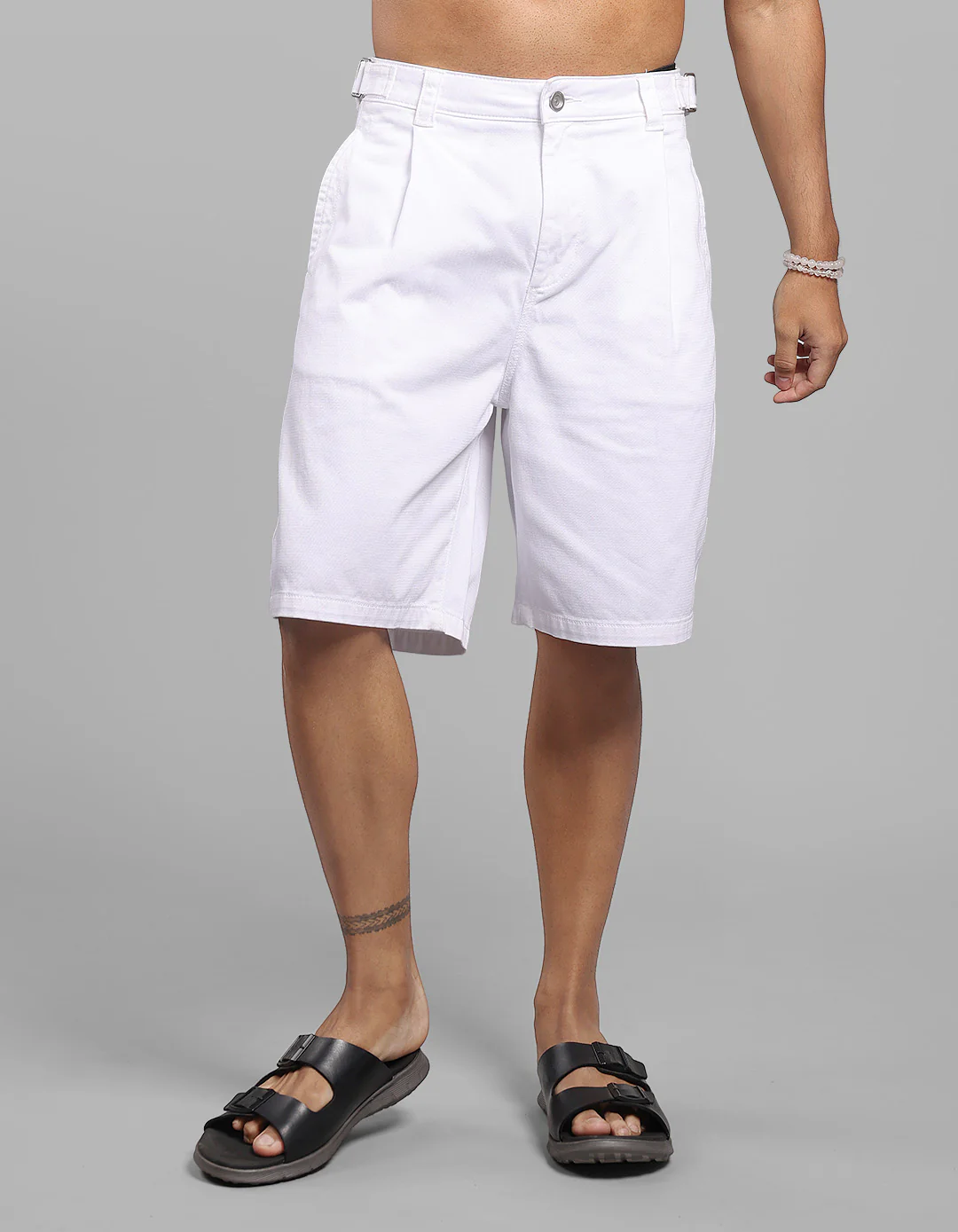 White Loose Fit Cotton Short - Image 5
