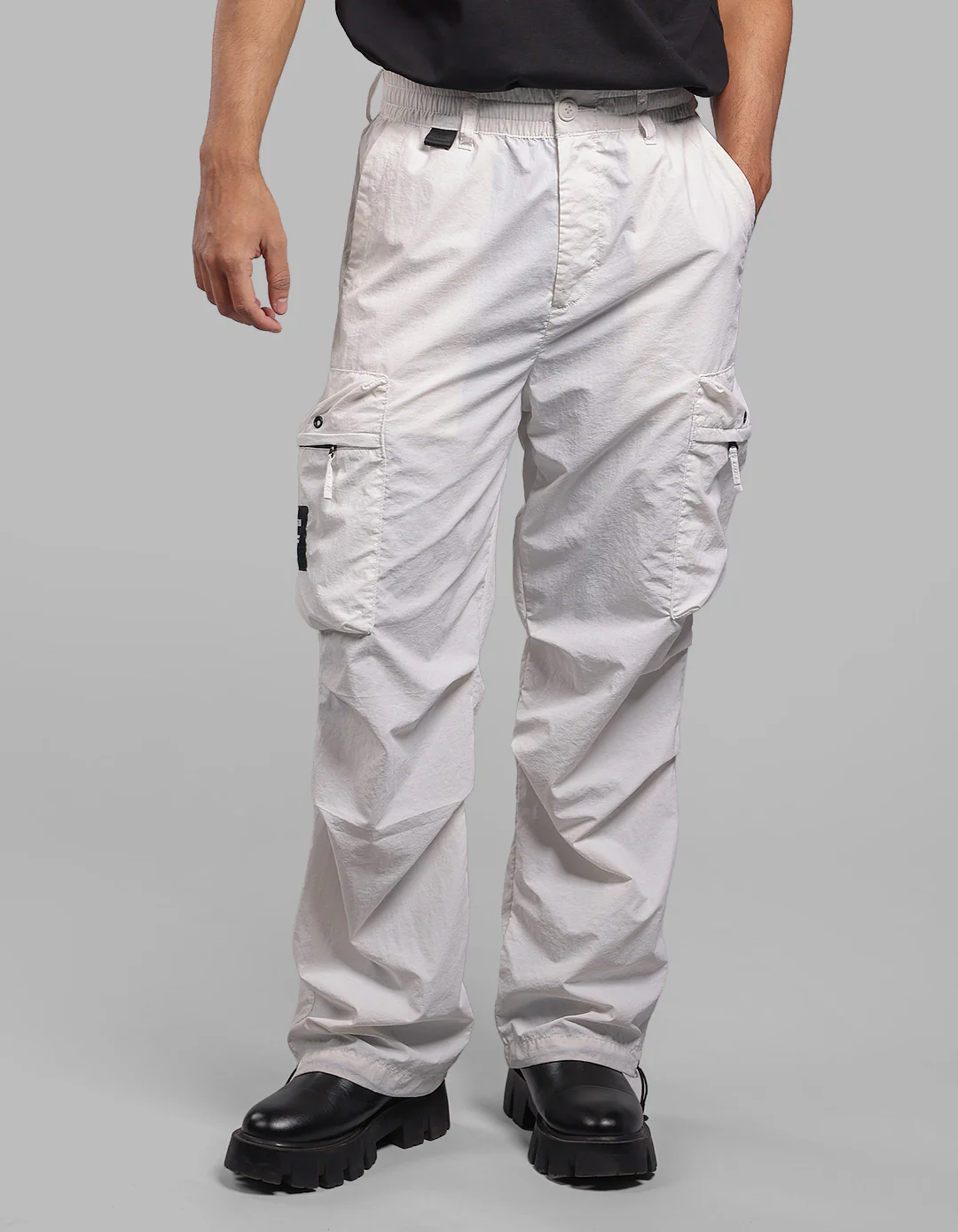 White Loose Fit Utility Cargo - Image 4
