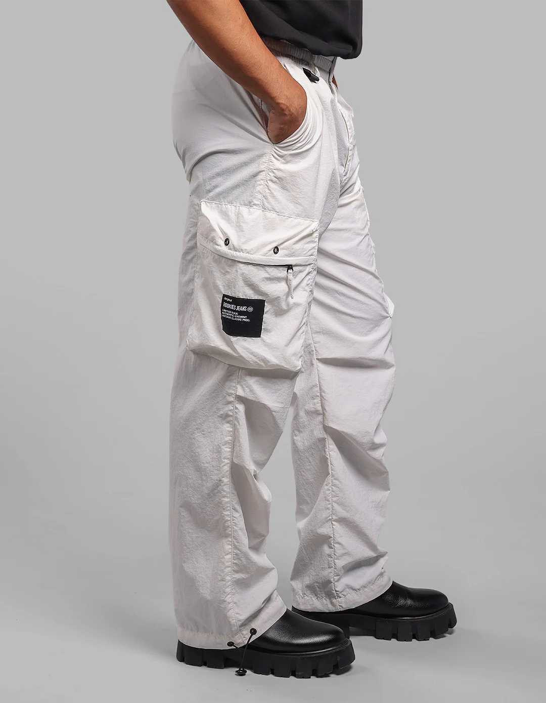 White Loose Fit Utility Cargo - Image 6