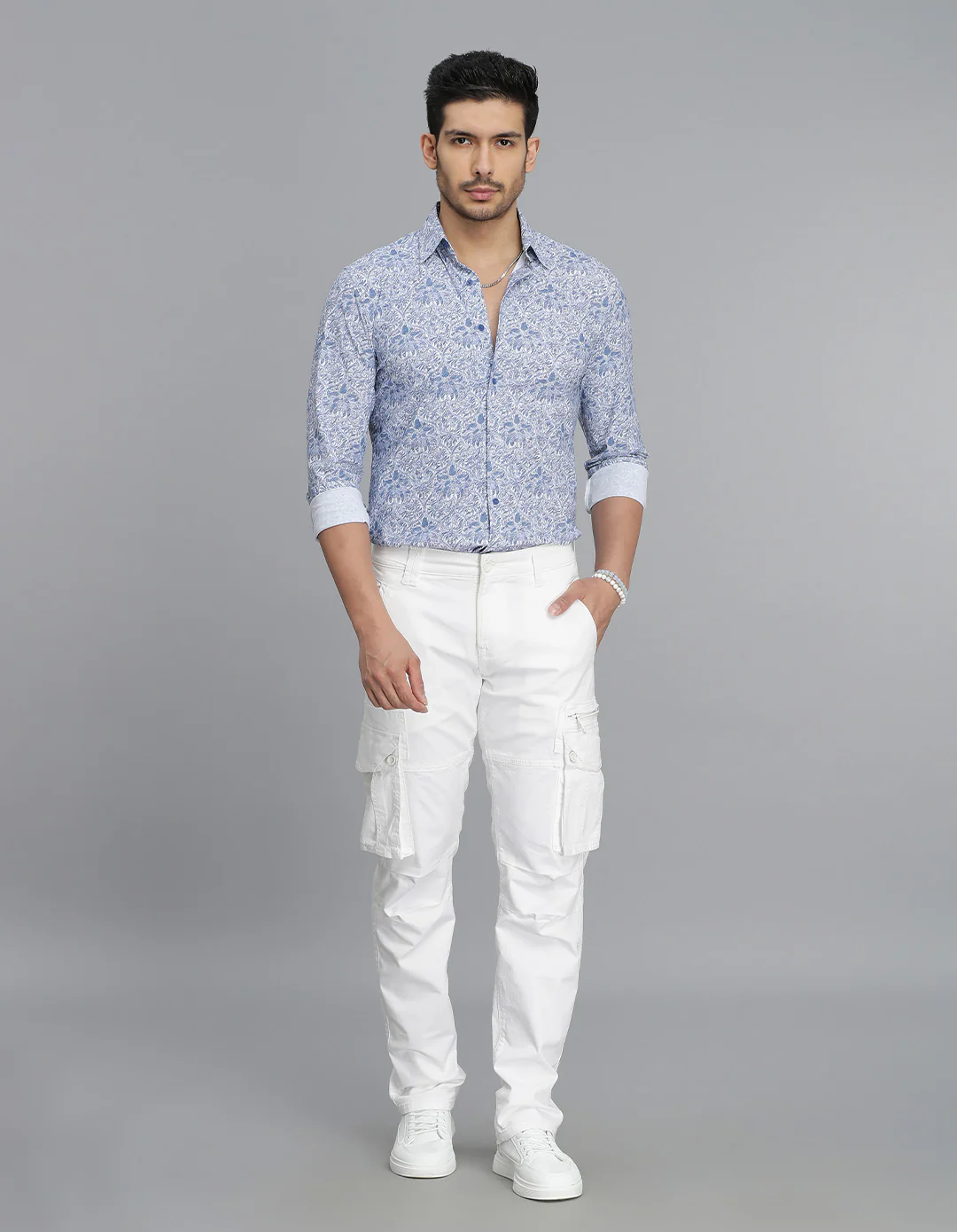 White Regular Fit Cargo Pant - Image 2