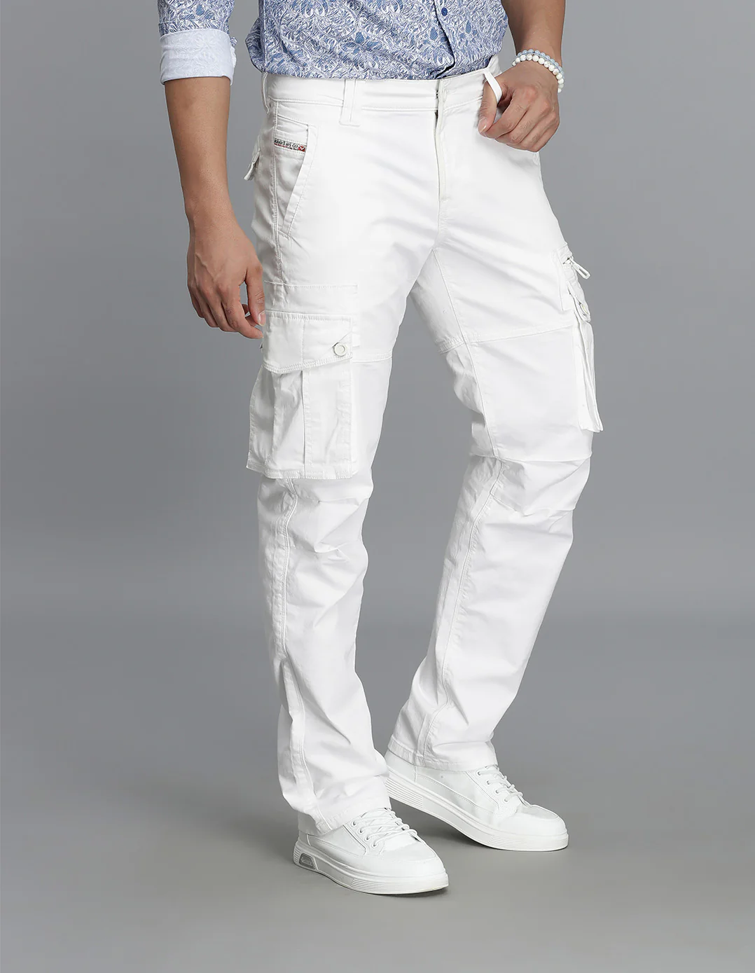 White Regular Fit Cargo Pant - Image 4