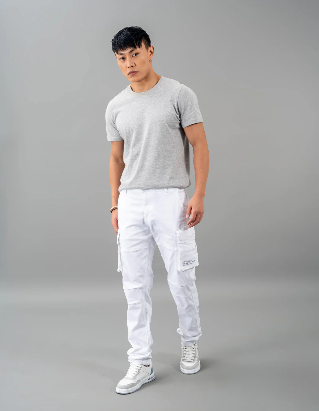 White Regular Fit Cargo Pant - Image 7