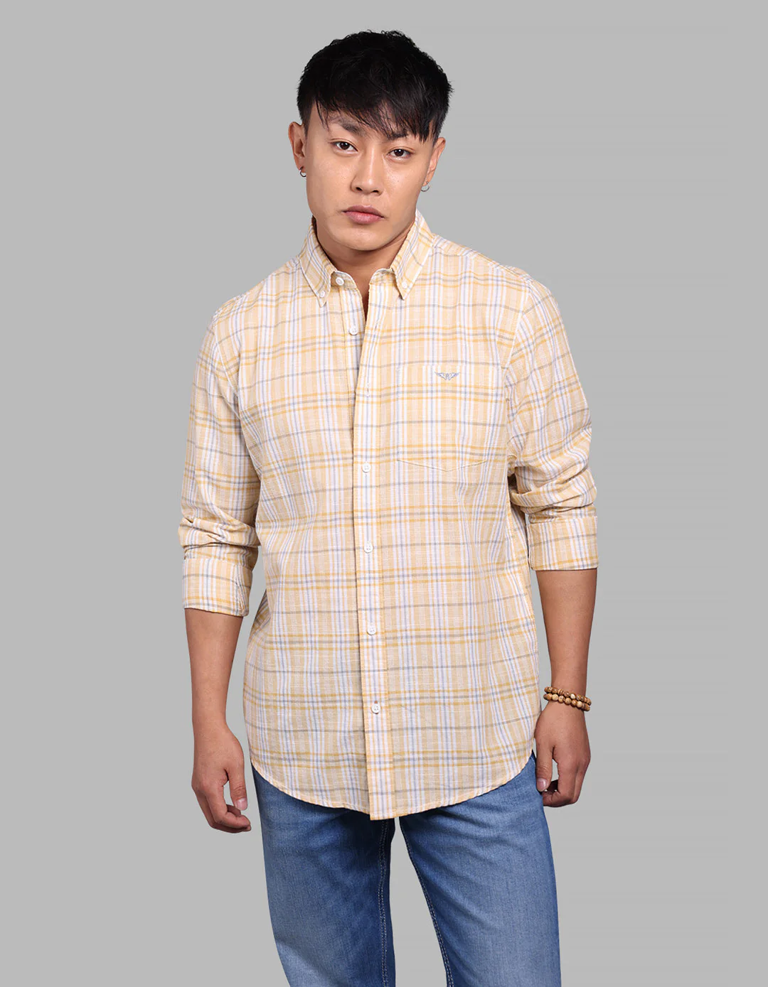 Yellow Full Sleeve Check Shirt